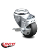 Service Caster 3 Inch Thermoplastic Rubber Wheel Swivel Bolt Hole Caster with Brake SCC SCC-BH20S314-TPRB-TLB